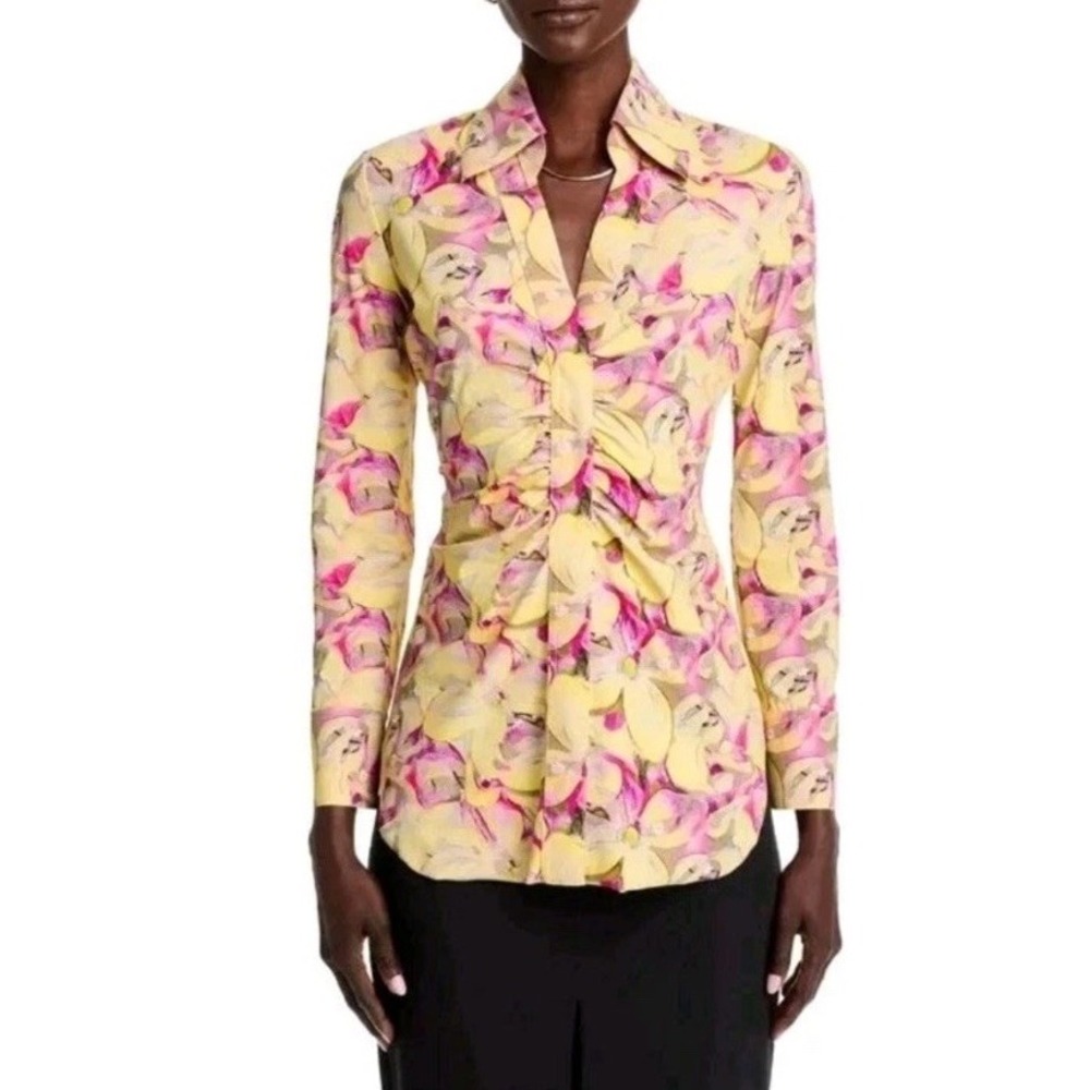 CHIARA BONI La Petite Robe Women's Shohreh Floral Print Top Size 4
